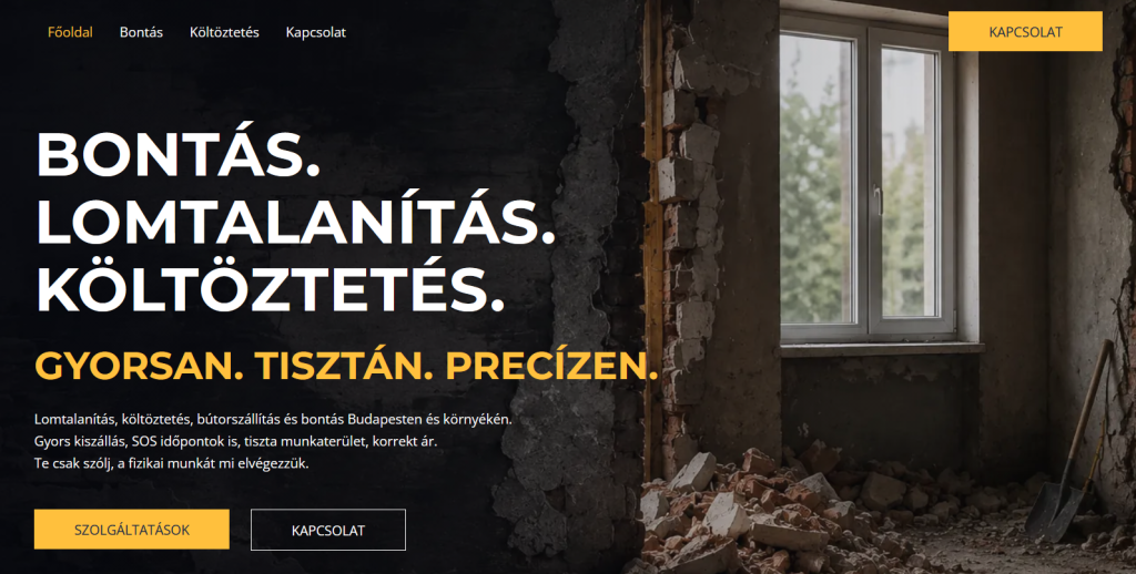 Céges weboldal látványterv a fejlesztés előtti tervezési fázisban